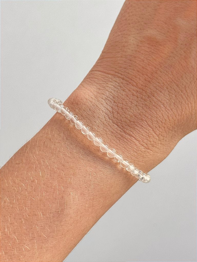 Pulseira de Quartzo Cristal 4mm - Intensificador, Iluminação e Energização