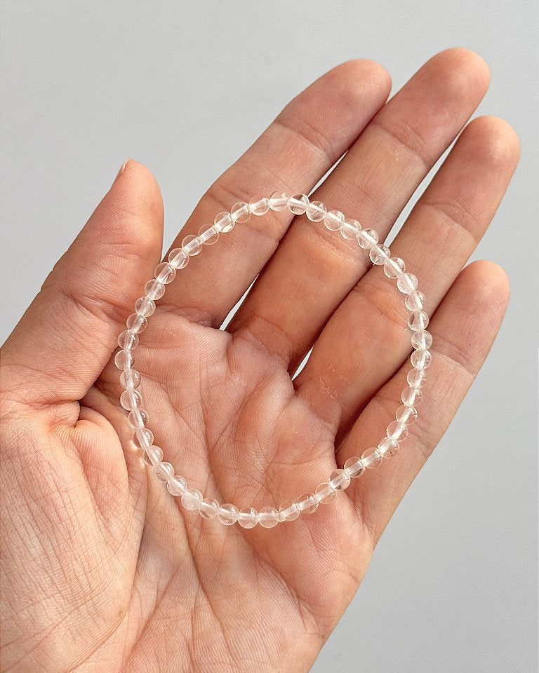 Pulseira de Quartzo Cristal 4mm - Intensificador, Iluminação e Energização