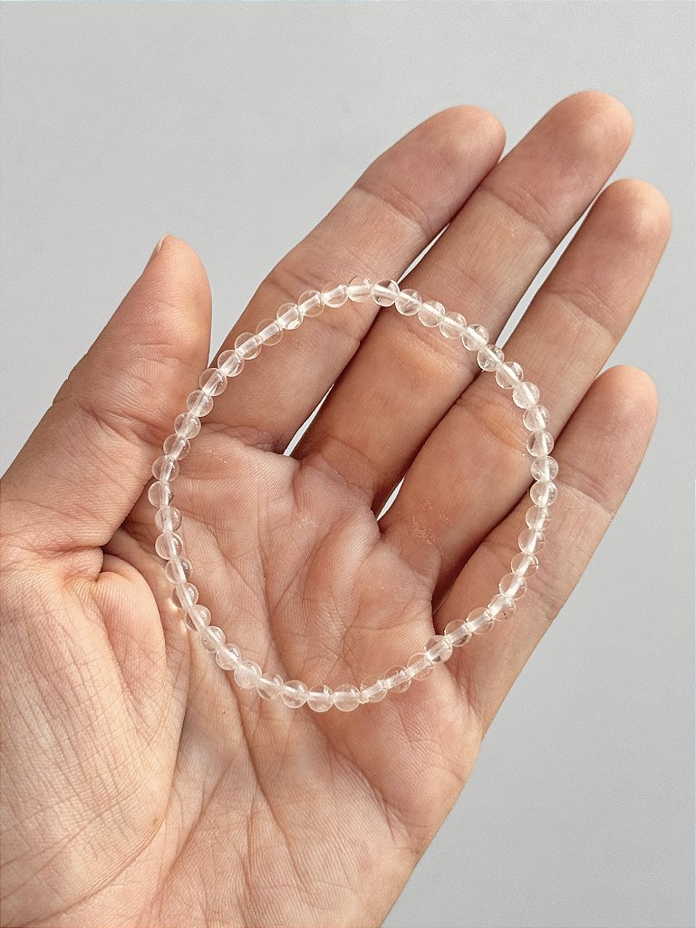 Pulseira de Quartzo Cristal 4mm - Intensificador, Iluminação e Energização