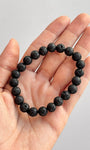 Pulseira de Lava Vulcânica Redonda 8mm - Resiliência, Força e Autossabotagem