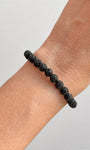 Pulseira de Lava Vulcânica Redonda 6mm - Resiliência, Força e Autossabotagem