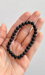 Pulseira de Lava Vulcânica Redonda 6mm - Resiliência, Força e Autossabotagem