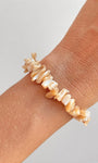 Pulseira de Madre Pérola Bege - Amor Incondicional, Riqueza, Beleza, Proteção e Pensamentos de Paz