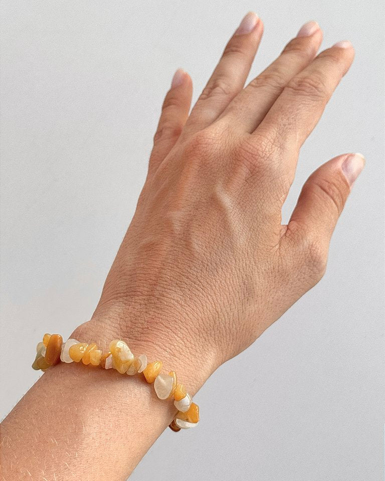 Pulseira de Jaspe Amarelo - Dinamismo, Maré de Sorte, Autorrealização e Ideias