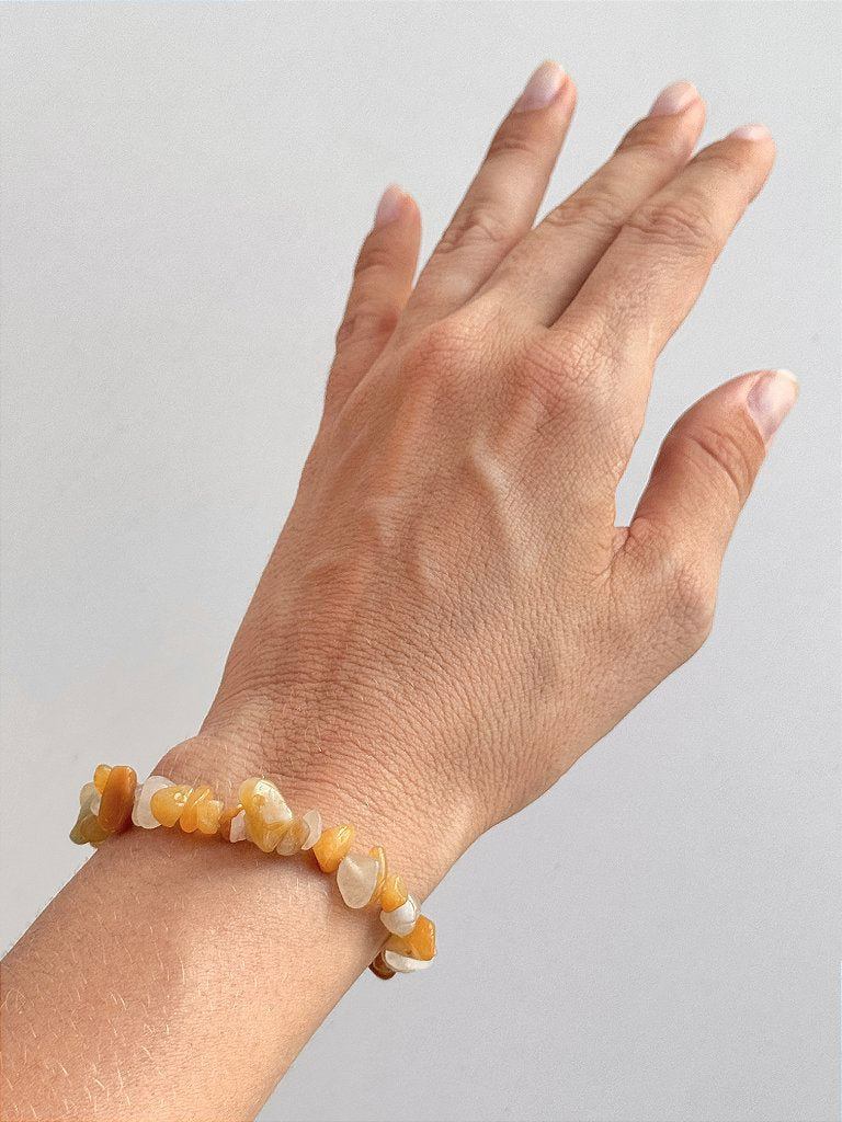 Pulseira de Jaspe Amarelo - Dinamismo, Maré de Sorte, Autorrealização e Ideias