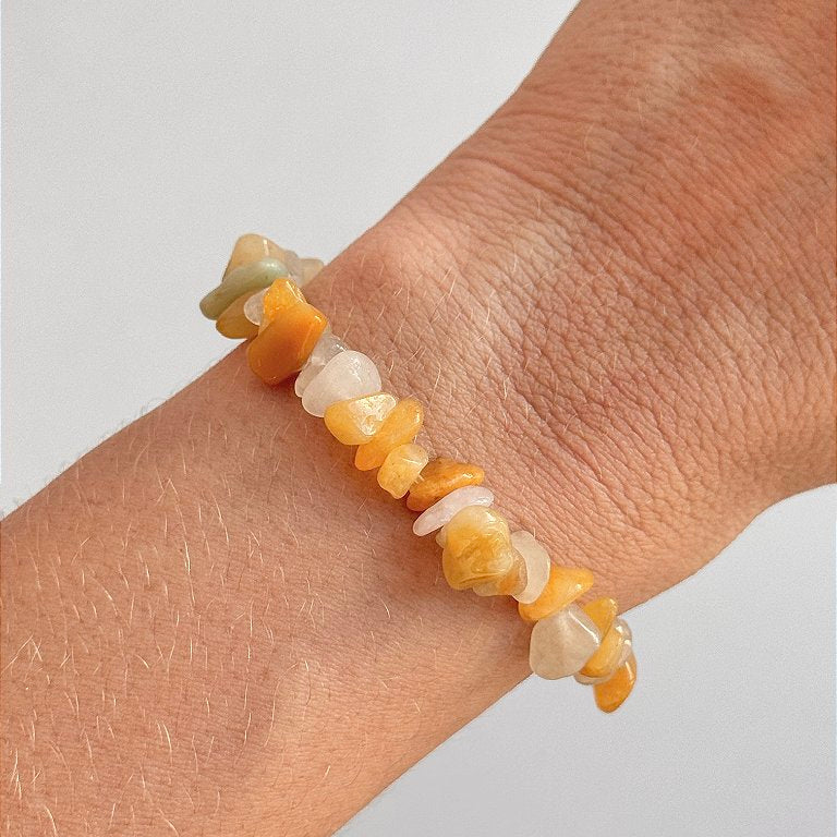 Pulseira de Jaspe Amarelo - Dinamismo, Maré de Sorte, Autorrealização e Ideias