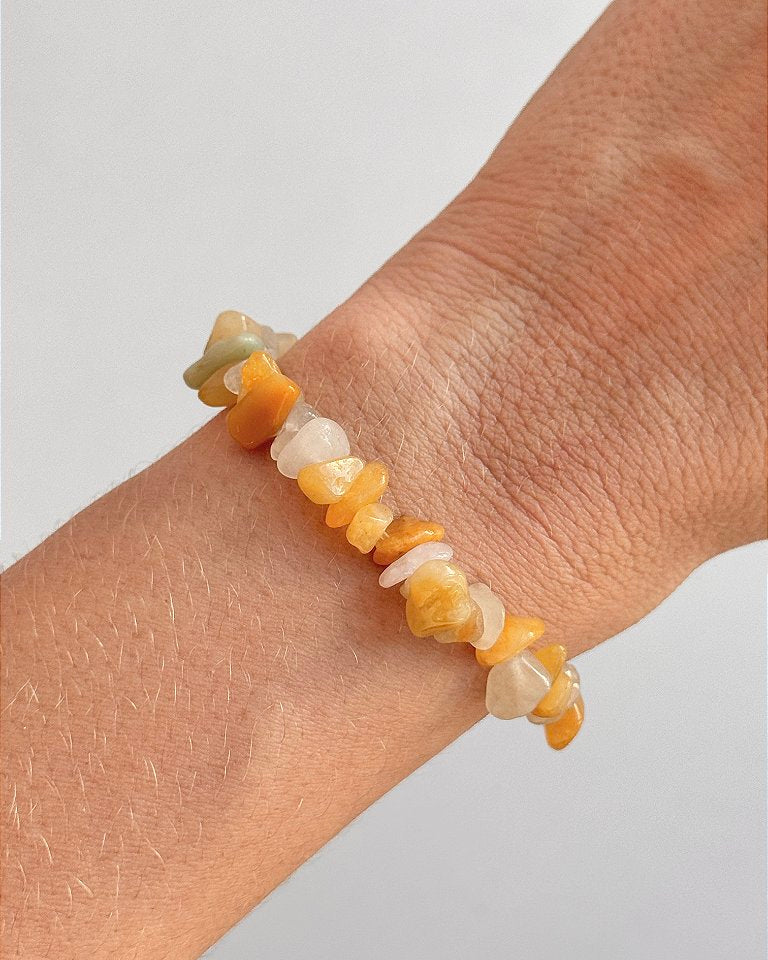 Pulseira de Jaspe Amarelo - Dinamismo, Maré de Sorte, Autorrealização e Ideias