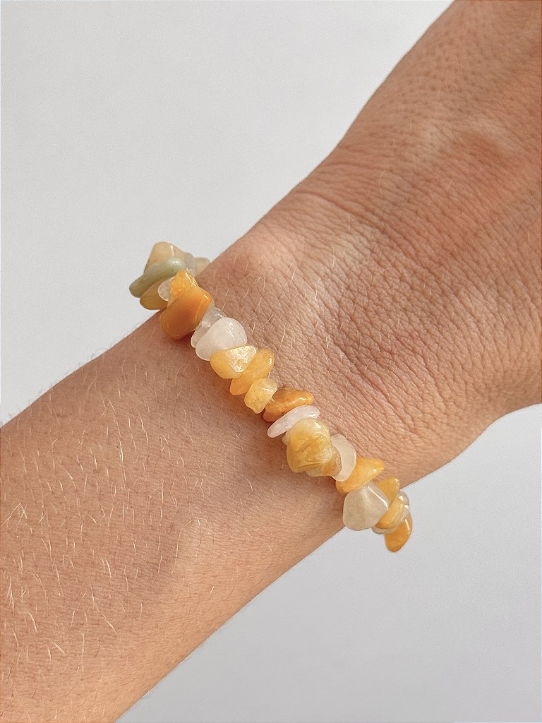 Pulseira de Jaspe Amarelo - Dinamismo, Maré de Sorte, Autorrealização e Ideias