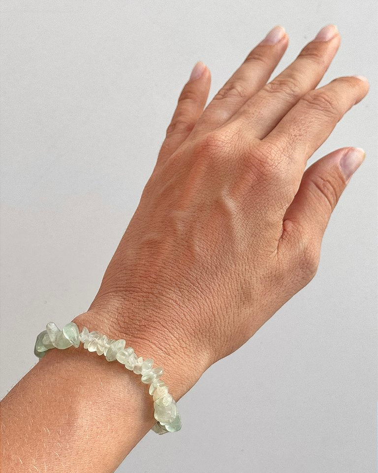 Pulseira de Fluorita Verde - Superação, Purificação e Concentração