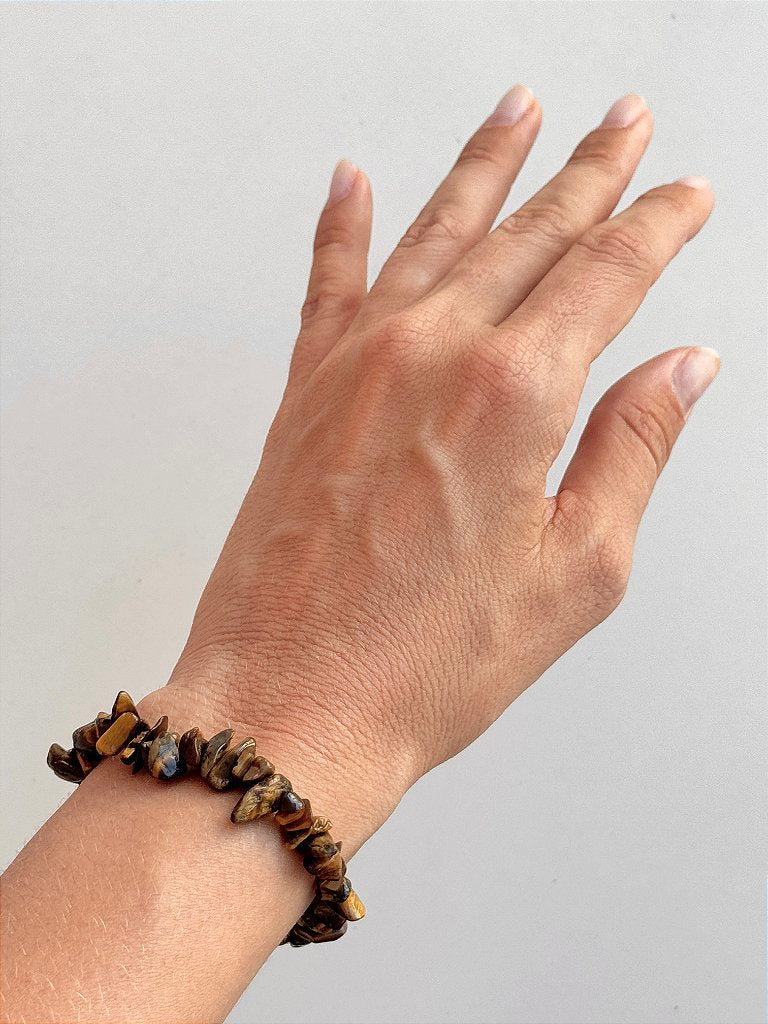 Pulseira de Olho de Tigre - Contra Inveja e Olhado; Autoconfiança; Coragem e Determinação