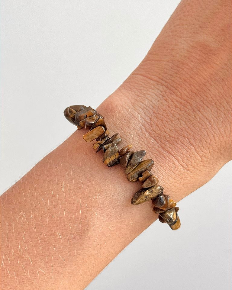 Pulseira de Olho de Tigre - Contra Inveja e Olhado; Autoconfiança; Coragem e Determinação