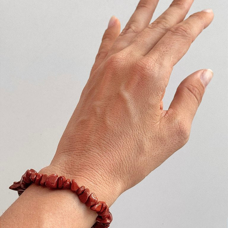 Pulseira de Jaspe Vermelho - Coragem, Atitude, Vitalidade e Saúde