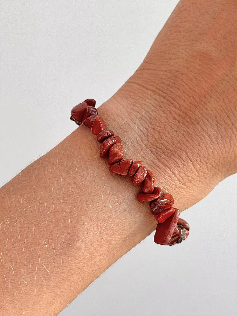 Pulseira de Jaspe Vermelho - Coragem, Atitude, Vitalidade e Saúde