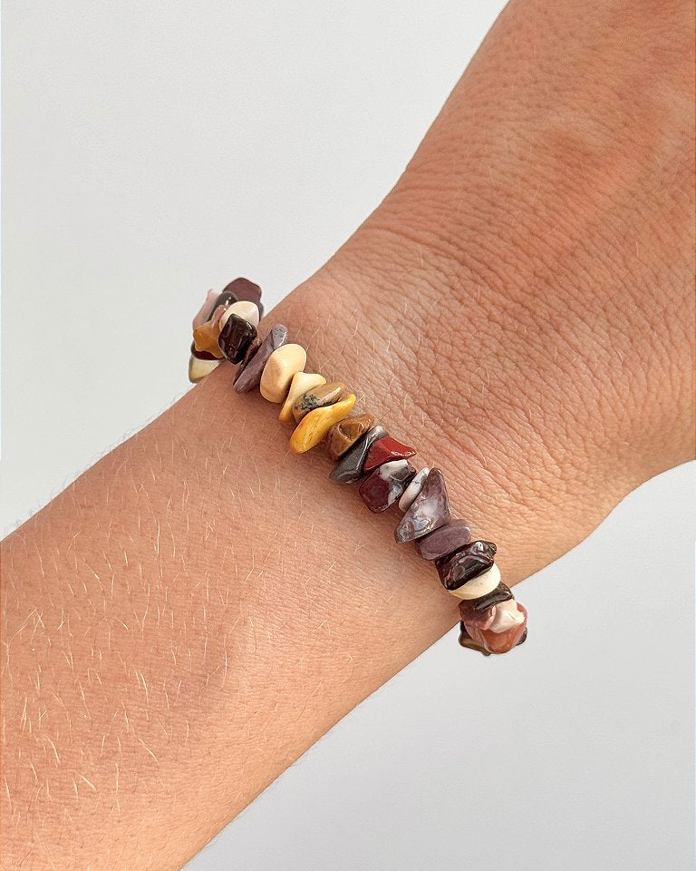 Pulseira de Jaspe Mokaíta - Coragem e Força; Correção de Karmas; Conexão com Ancestrais; Jovialidade