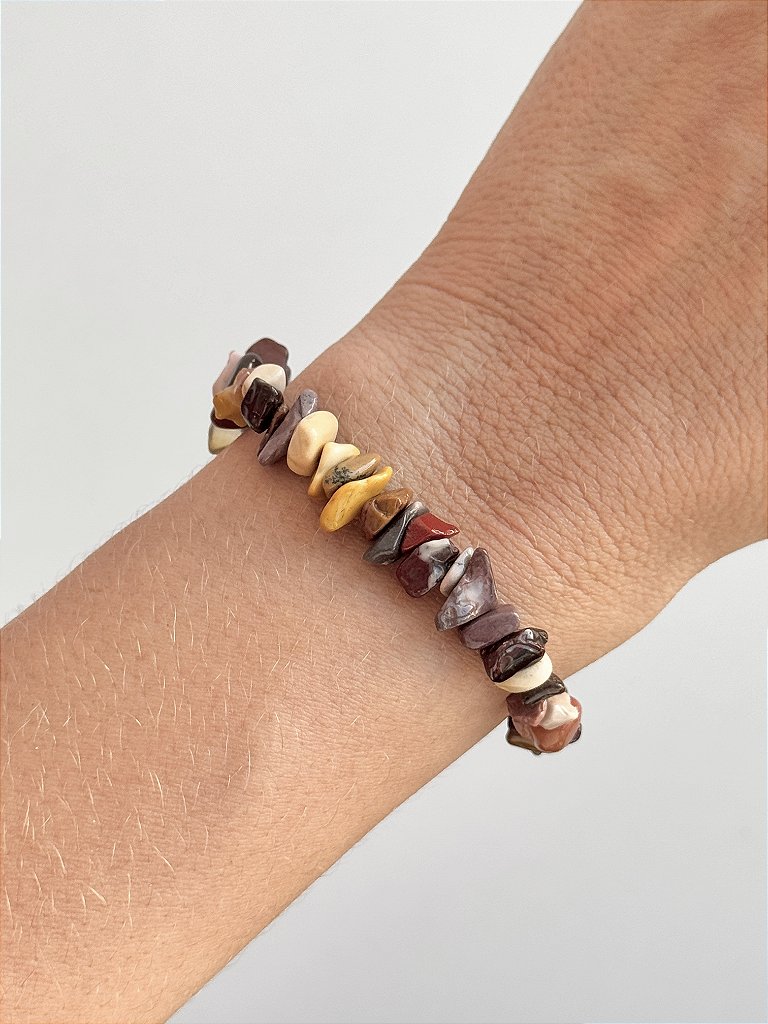 Pulseira de Jaspe Mokaíta - Coragem e Força; Correção de Karmas; Conexão com Ancestrais; Jovialidade