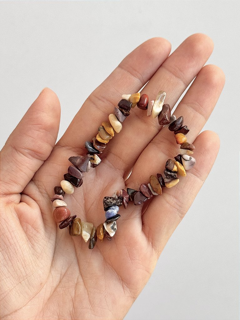 Pulseira de Jaspe Mokaíta - Coragem e Força; Correção de Karmas; Conexão com Ancestrais; Jovialidade