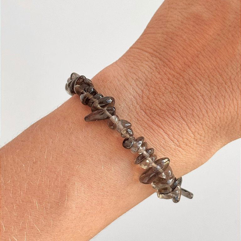 Pulseira de Quartzo Fumê - Abre Caminhos, Concretização e Proteção; Soluções e Superação