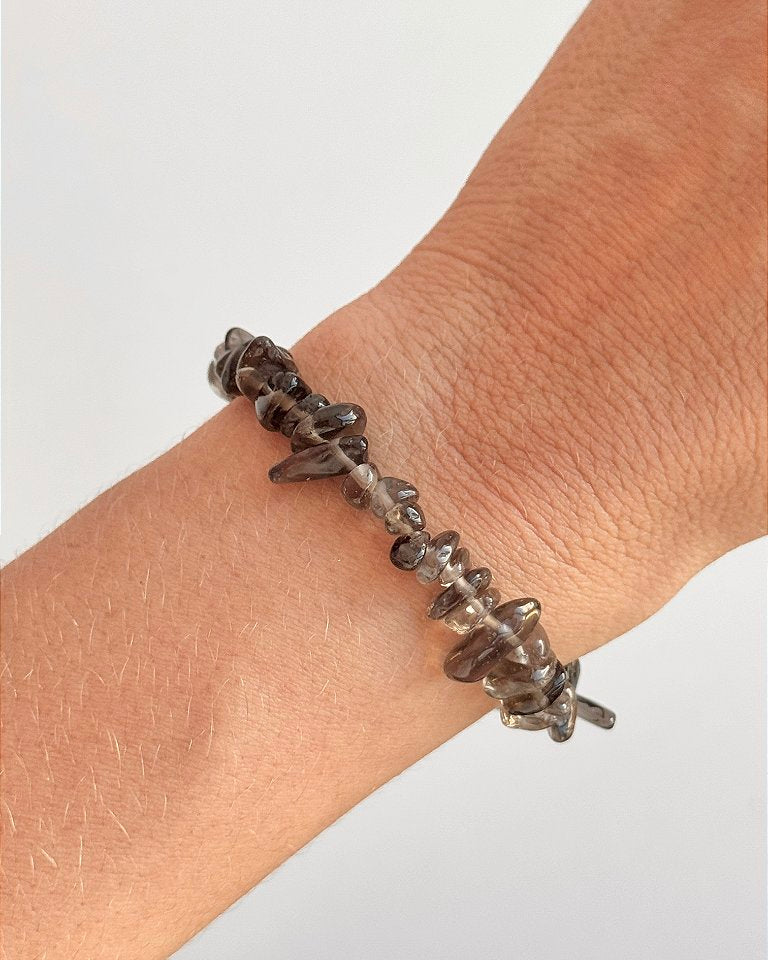 Pulseira de Quartzo Fumê - Abre Caminhos, Concretização e Proteção; Soluções e Superação