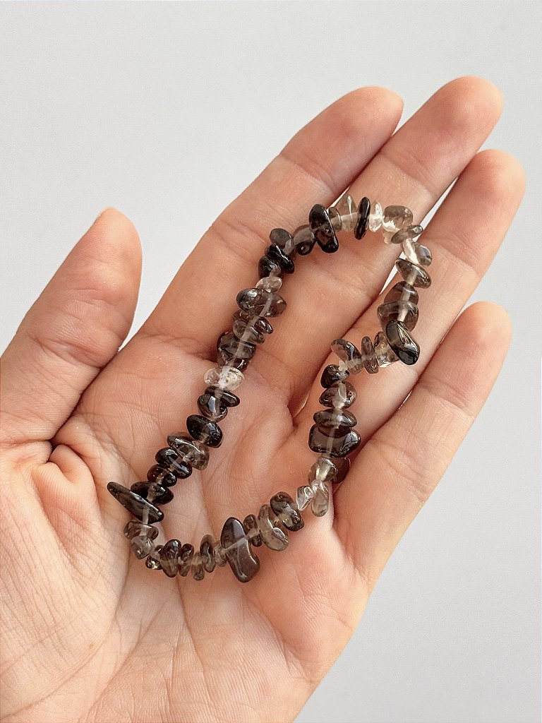 Pulseira de Quartzo Fumê - Abre Caminhos, Concretização e Proteção; Soluções e Superação