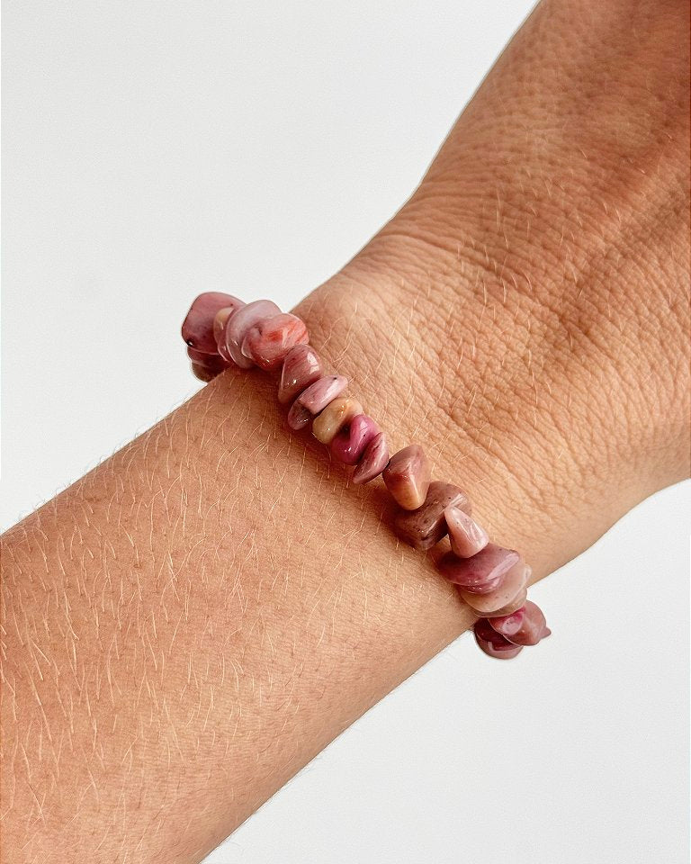 Pulseira de Rodonita Qualidade Especial - Magnetismo pessoal, Atração, Merecimento