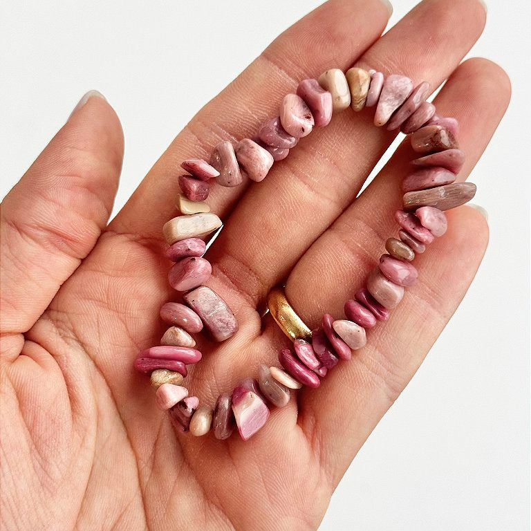 Pulseira de Rodonita Qualidade Especial - Magnetismo pessoal, Atração, Merecimento