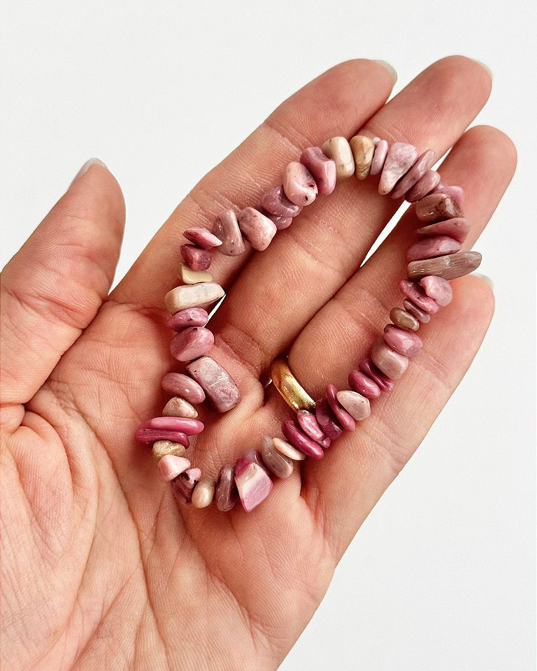 Pulseira de Rodonita Qualidade Especial - Magnetismo pessoal, Atração, Merecimento