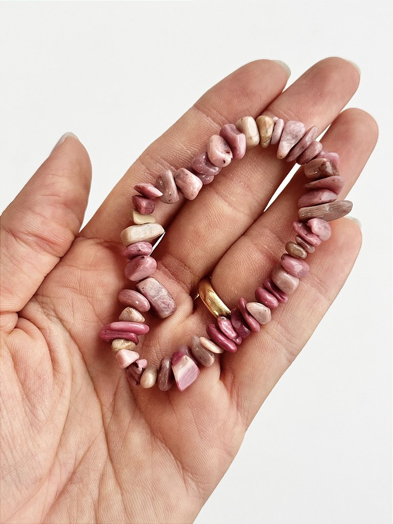 Pulseira de Rodonita Qualidade Especial - Magnetismo pessoal, Atração, Merecimento