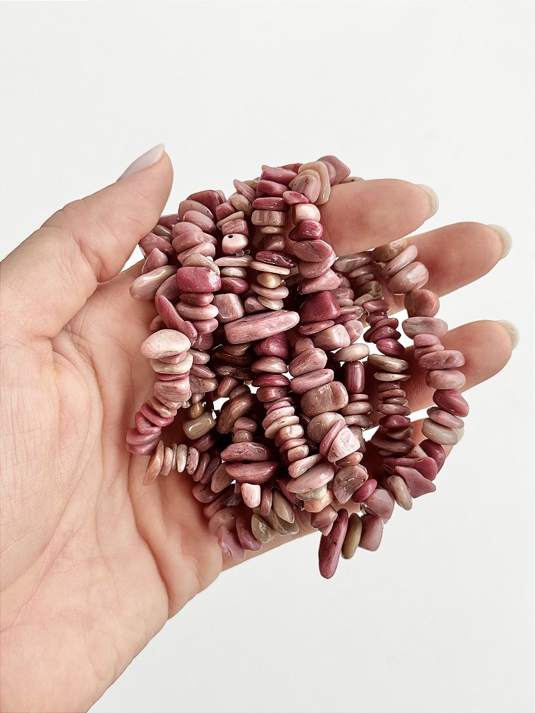 Pulseira de Rodonita Qualidade Especial - Magnetismo pessoal, Atração, Merecimento