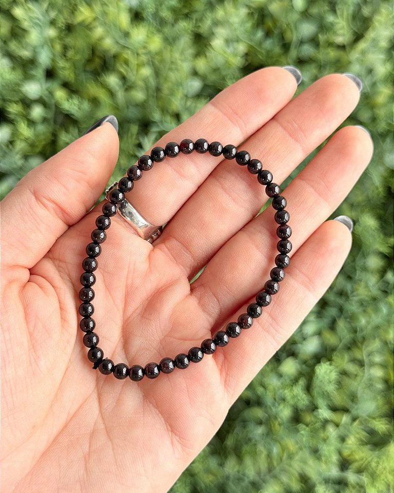 Pulseira de Granada Redonda 4mm - Poder Sexual, Ousadia, Autoestima, Paixão e Desejo