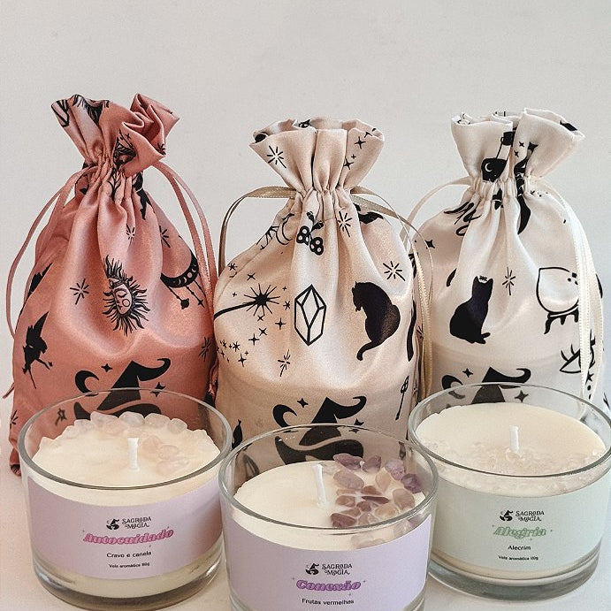 Velas Aromáticas - Kit Completo - Conexão, Autocuidado e Alegria