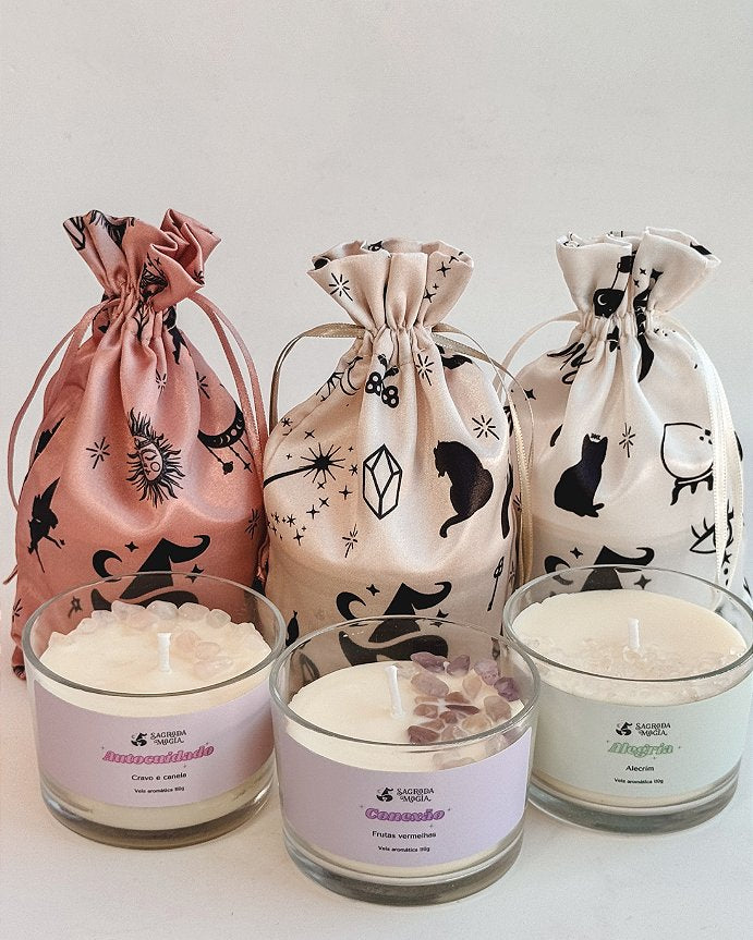 Velas Aromáticas - Kit Completo - Conexão, Autocuidado e Alegria