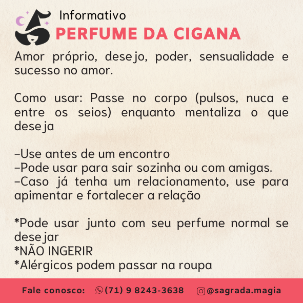 Perfume da Cigana - Amor, Magia e Atração