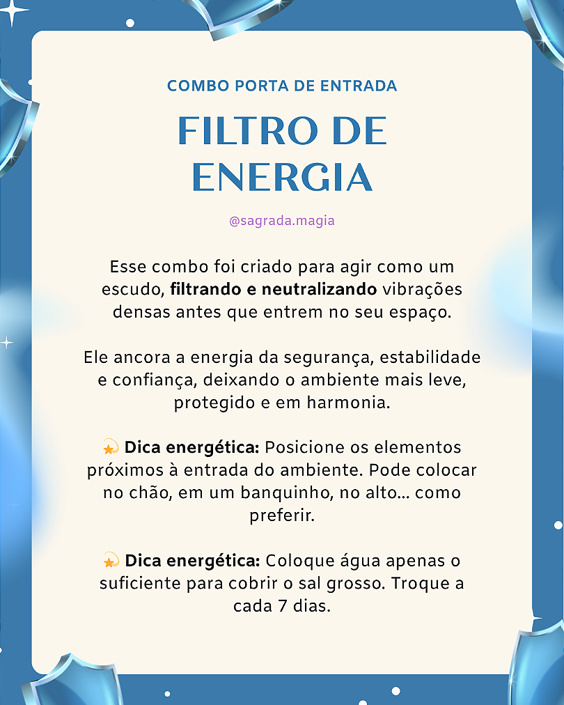 Combo Porta de Entrada - Filtro de Energia - Nontronita; Turmalina; Pote de Sal Grosso