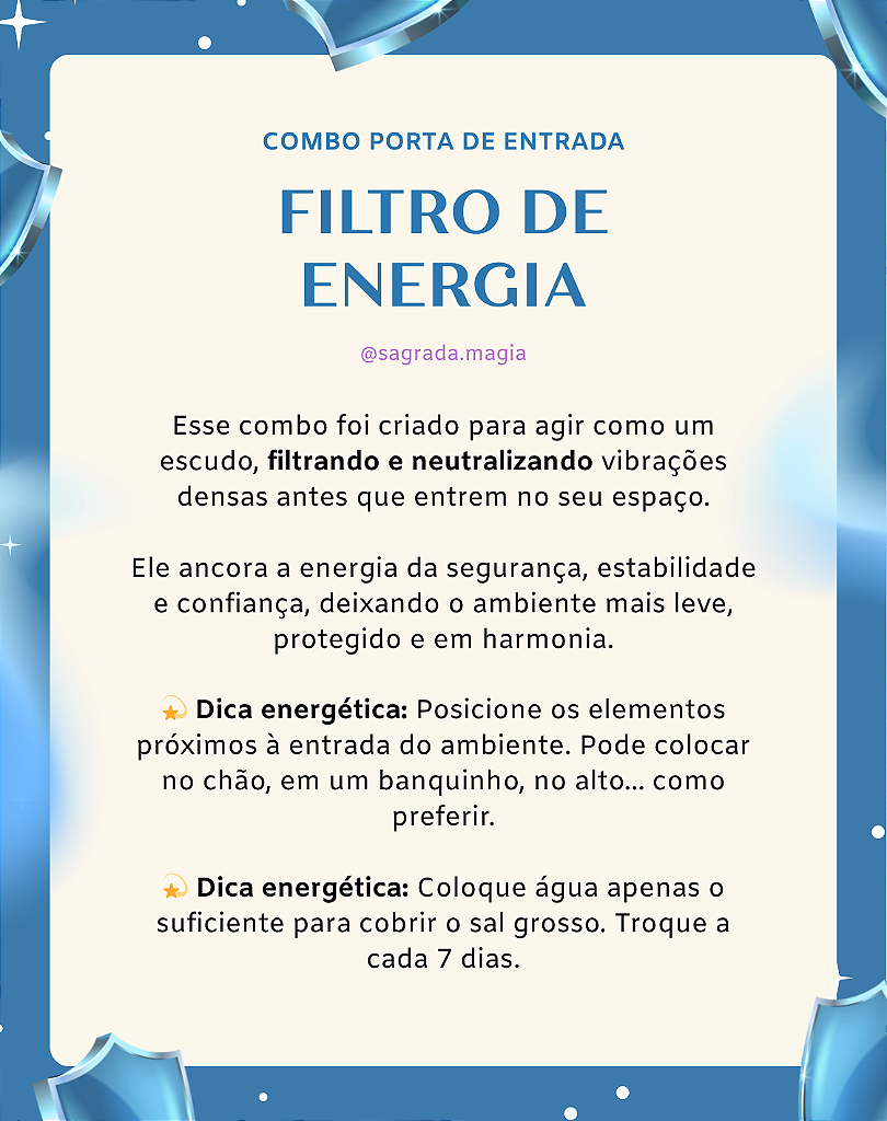 Combo Porta de Entrada - Filtro de Energia - Nontronita; Turmalina; Pote de Sal Grosso