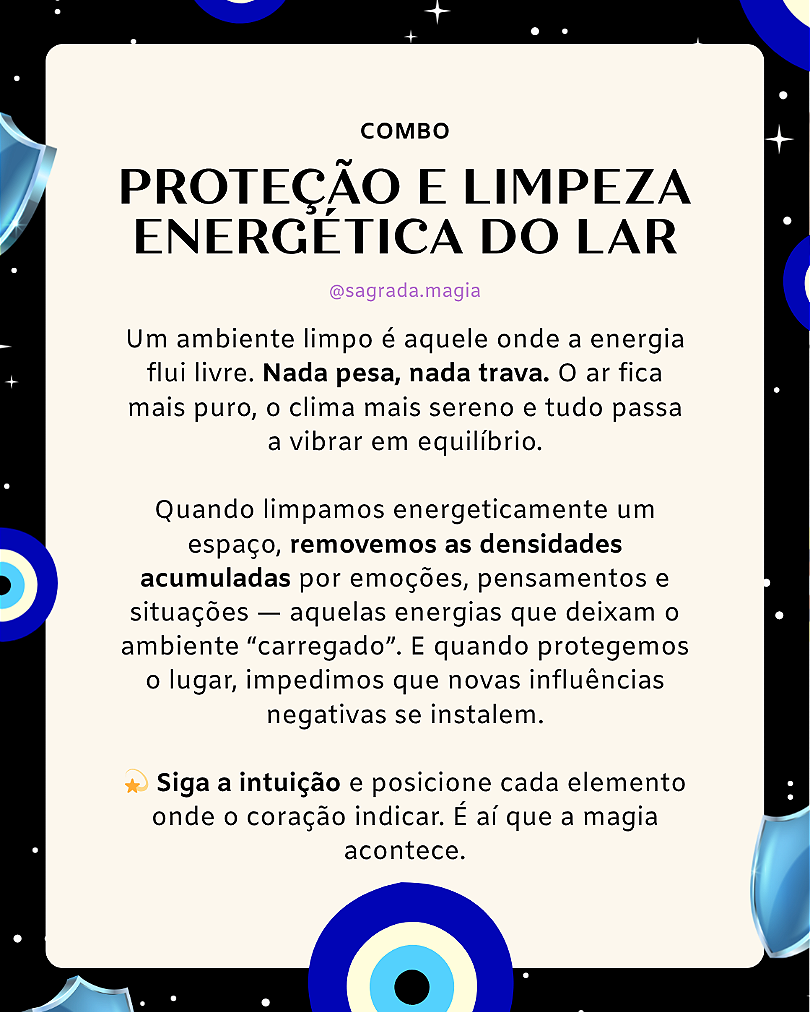 Combo Proteção e Limpeza Energética do Lar