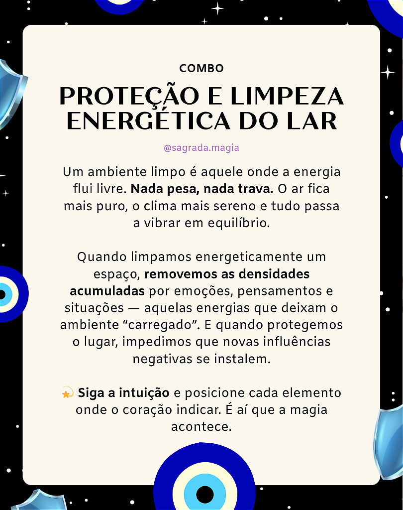 Combo Proteção e Limpeza Energética do Lar