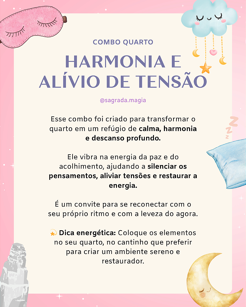 Combo Quarto - Sono Tranquilo, Harmonia e Alívio de Tensões