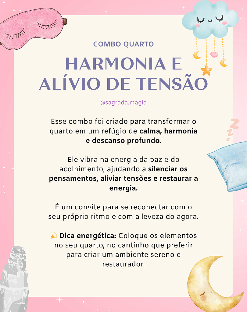 Combo Quarto - Sono Tranquilo, Harmonia e Alívio de Tensões