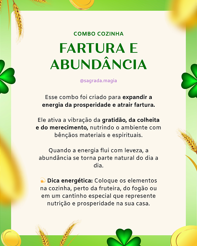 Combo Cozinha - Fartura, Saúde e Abundância para a Casa