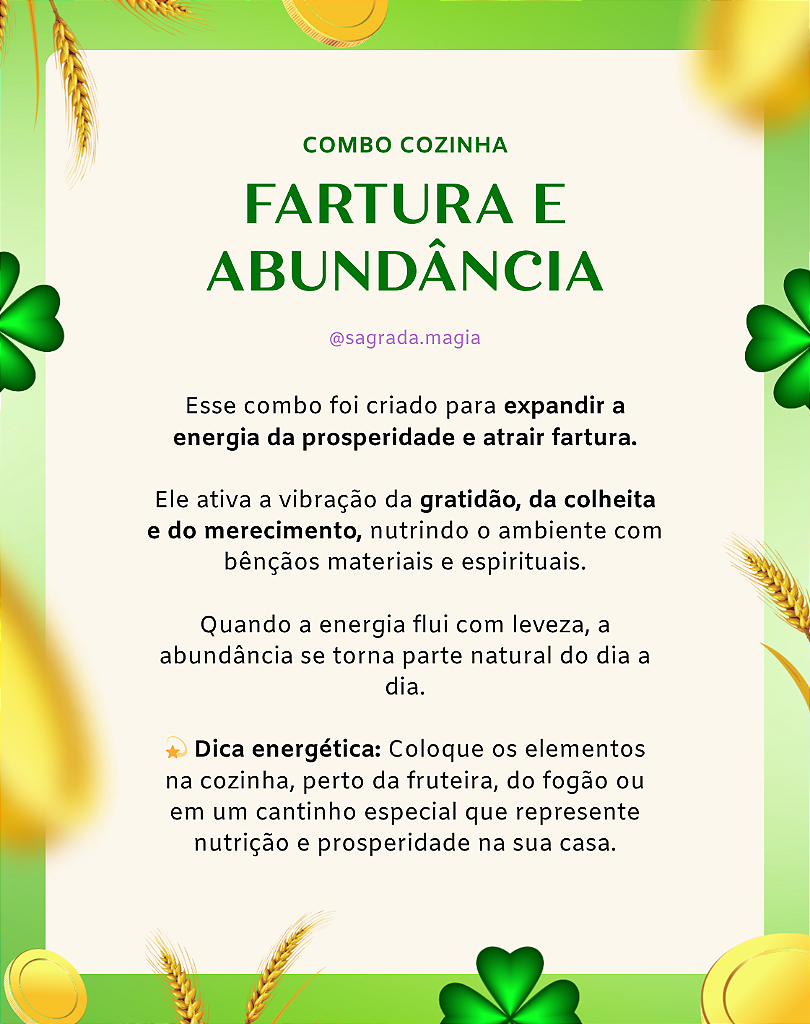 Combo Cozinha - Fartura, Saúde e Abundância para a Casa