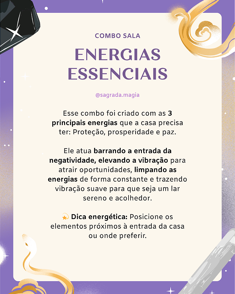 Combo Sala - Energias Essenciais - Proteção, Prosperidade e Harmonia do Lar