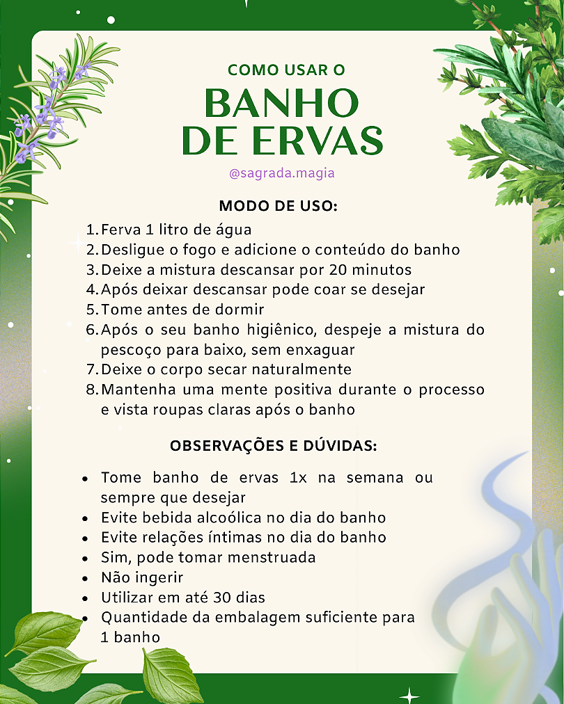 Banho de Ervas - Limpeza e Purificação