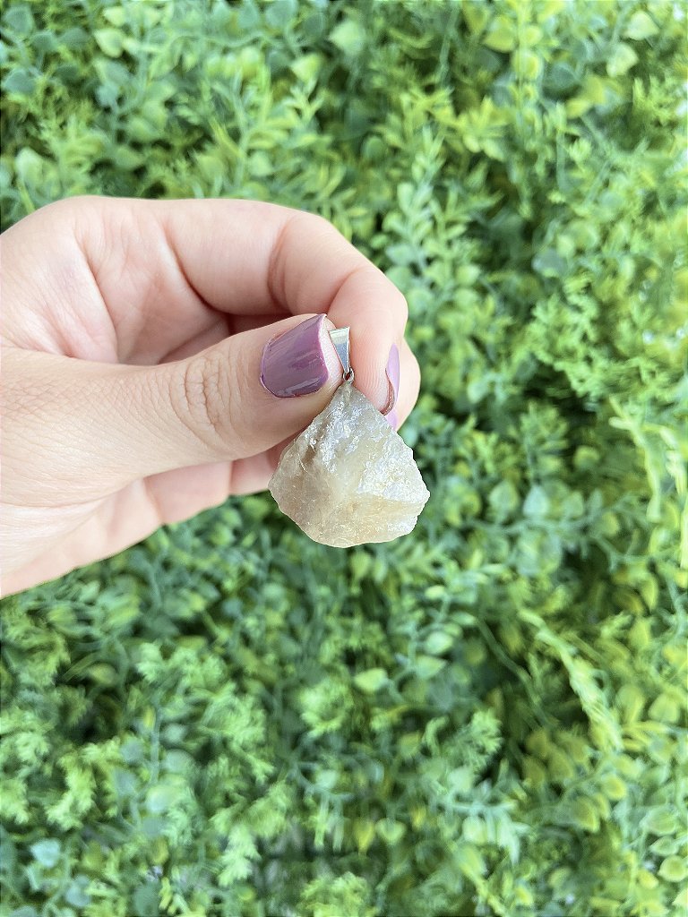 Pingente de Citrino Natural Bruto - Autoestima, Alegria e Prosperidade