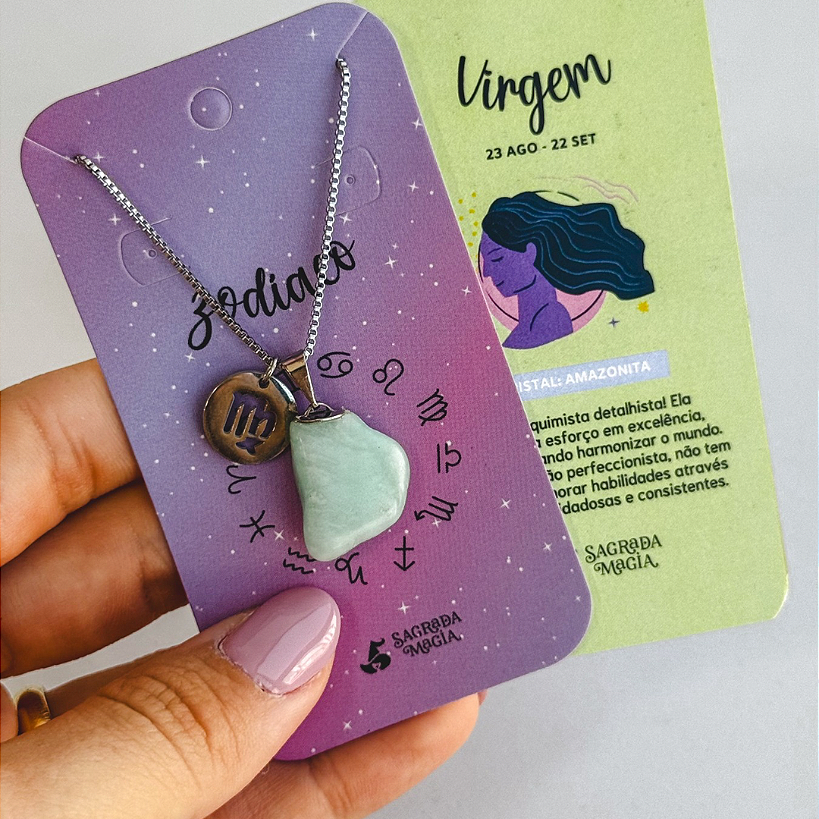 Colar dos Signos - Virgem - Amazonita