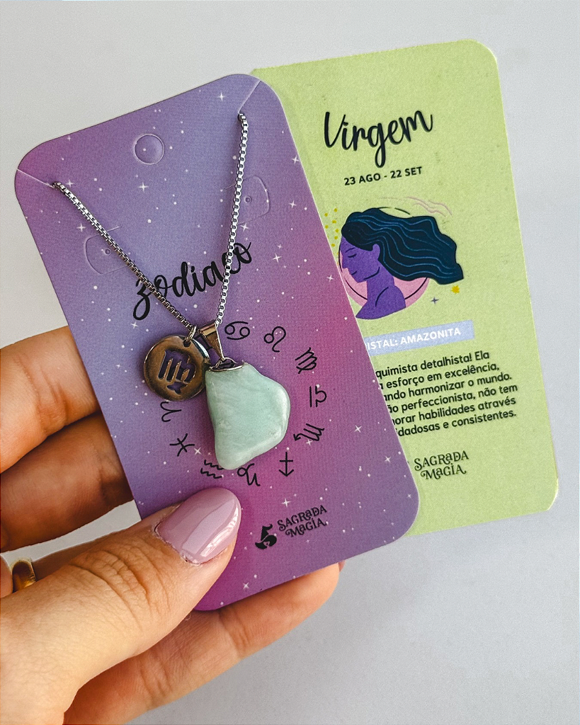 Colar dos Signos - Virgem - Amazonita