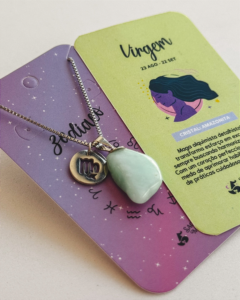 Colar dos Signos - Virgem - Amazonita