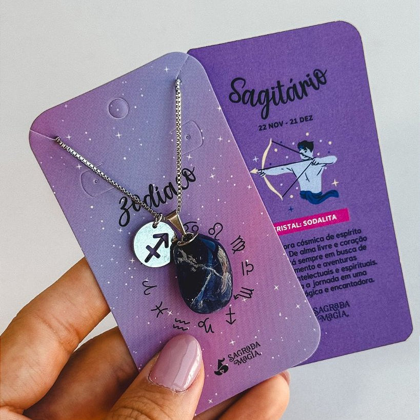 Colar dos Signos - Sagitário - Sodalita