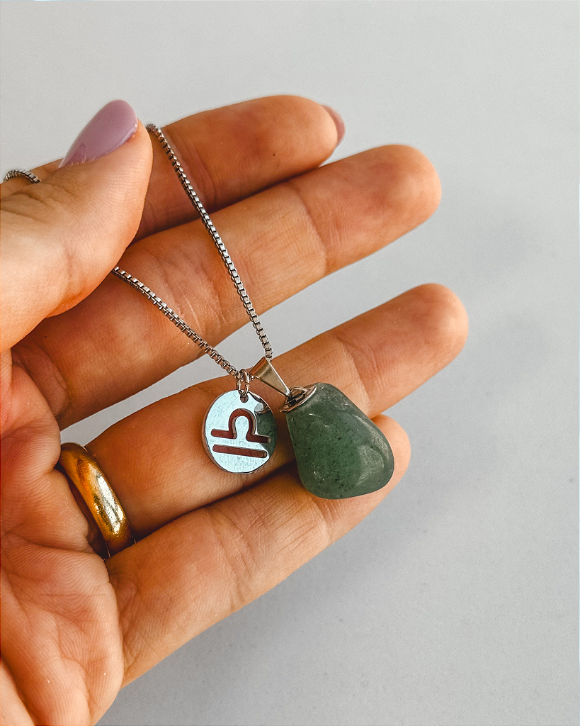 Colar dos Signos - Libra - Quartzo Verde