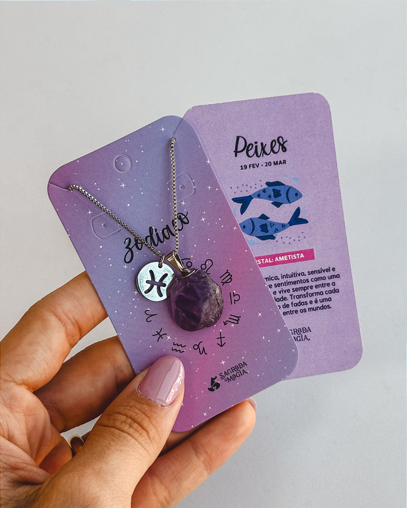 Colar dos Signos - Peixes - Ametista