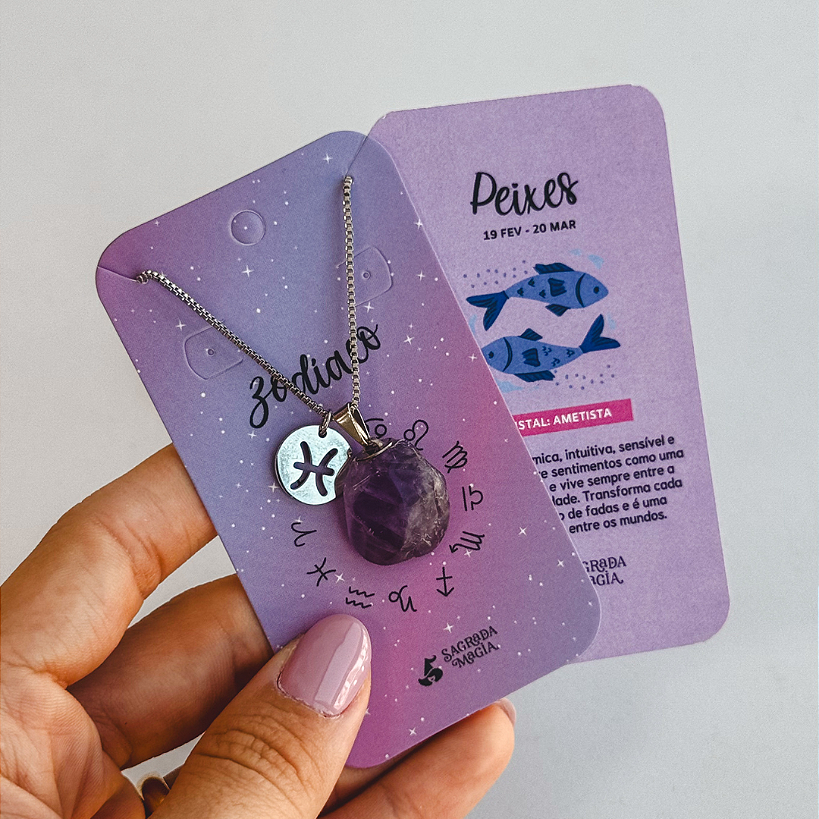 Colar dos Signos - Peixes - Ametista
